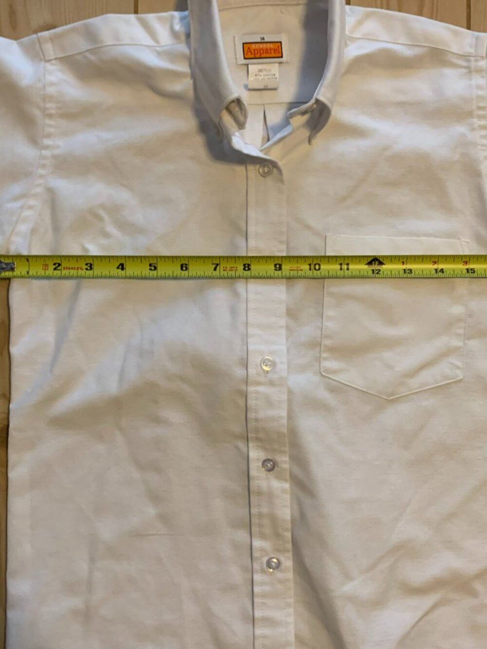 Vintage 90s School Apparel White Button-Down Long Sleeve Shirt Uniform Size 14 - Picture 3 of 5